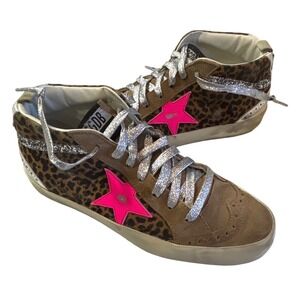 Golden Goose Mid Star Leopard Print, luxury, street style, glam pop, lived in